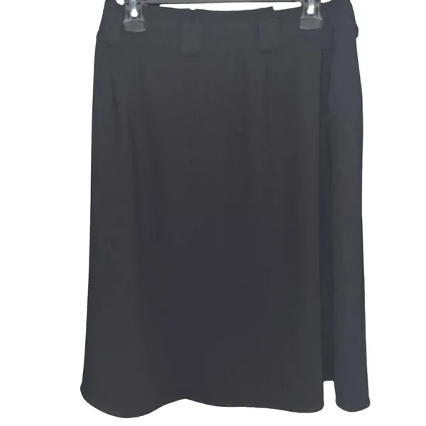Express Black A-Line Tie-Waist Midi Skirt Size S Career Professional Solid Crepe - Image 3