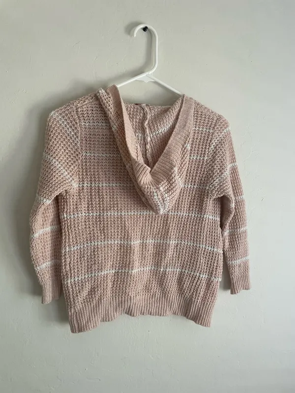 Knitted hooded cardigan sweater Pink - Image 2