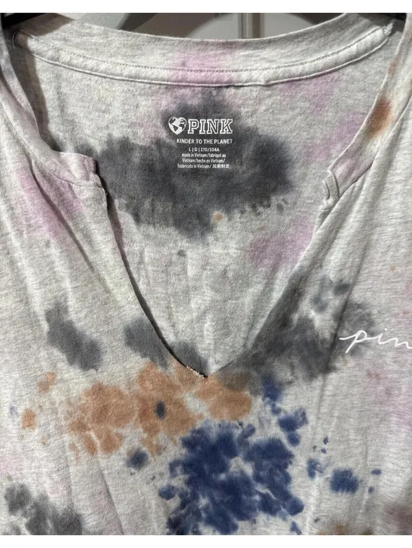 Pink Tie-Dye V-Neck T-Shirt - Kinder to the Planet & Your Style! - Image 4