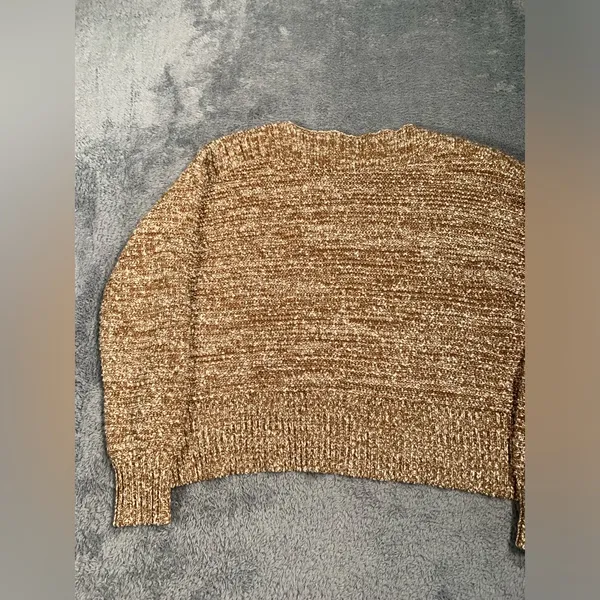 Madewell Cozy Marled Knit Sweater in Beige-Brown side buttons small - Image 11