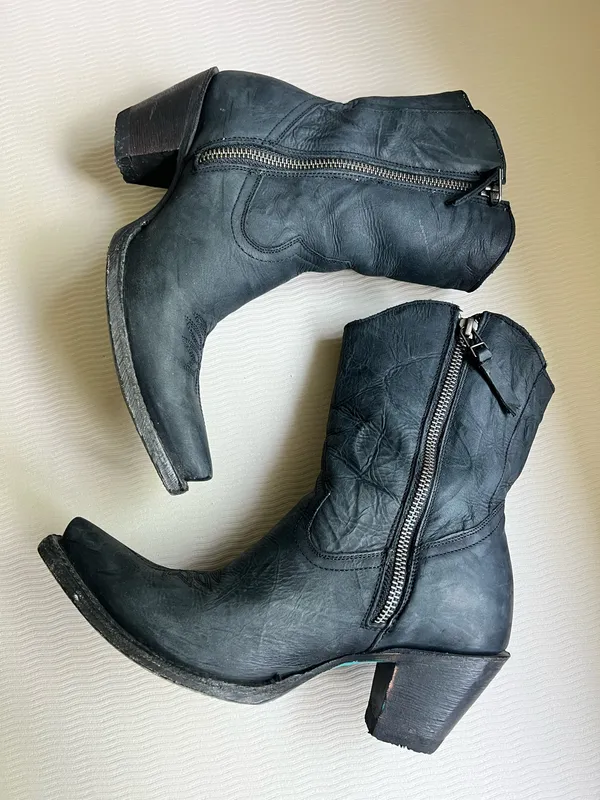 Lane Boots Smokeshow black leather western ankle booties 7 - Image 5