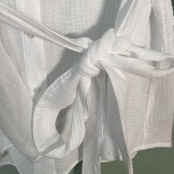 Andie The Corvo White Cotton Button Up Beach Cover Up Top XL‎ NWT - Image 8