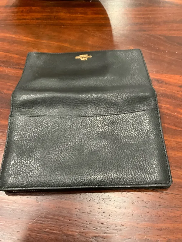 Authentic Coach wallet, pebble-grain leather, black with gold... - Image 4