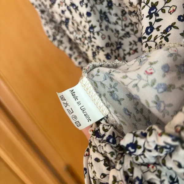 GNV 33 Floral Puff Sleeve Midi Dress Ukraine‎ cotton slit - Image 8