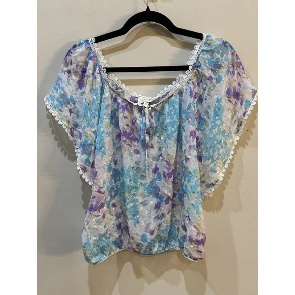Yumi Kim Silk‎ Butterfly Sleeve Top Size Small Lightweight - Image 2