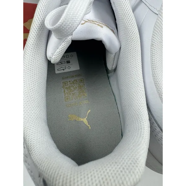 PUMA Court Sneaker, White, Women's Casual Low Top Leather Shoes Size 9 - Image 9
