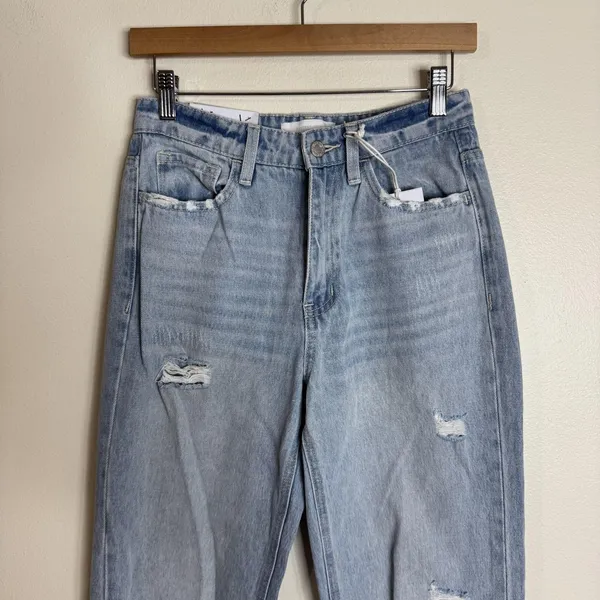 Vervet Blue Jeans Womens 26 Light Wash Leslie 90s Vintage‎ Flare Distressed - Image 2