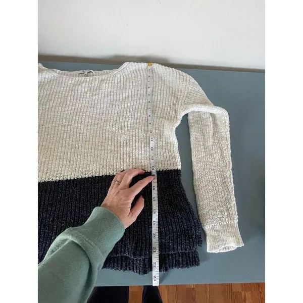 Madewell womens ribbed knit color block sweater size L - Image 6