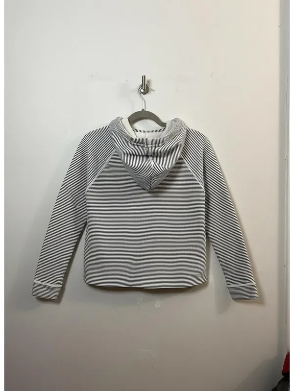 O’Neil Womens Medium NWOT Navy White Striped Pullover Hoodie 100% Cotton - Image 2