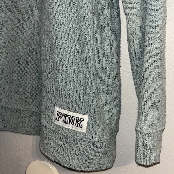 PINK by Victoria's Secret teal sweatshirt with logos - Image 3