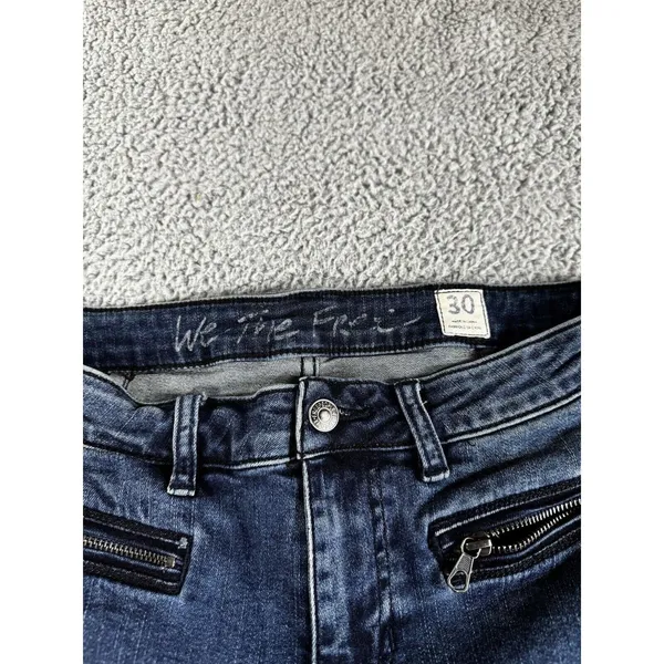 Free People We The Free Skinny Jeans 30x25.5 Moto indie Boho Ankle Zip Rock Edgy - Image 6