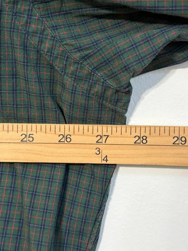 Ralph Lauren Plaid Oversized Button Down Shirt Size Large XL Women’s Green Blue - Image 7