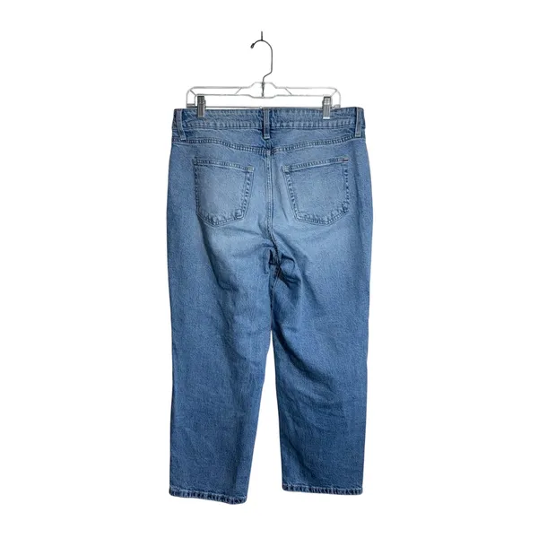 Maurices Edgely High Rise Relaxed Straight Ankle Jeans Light Wash Ripped - Image 6