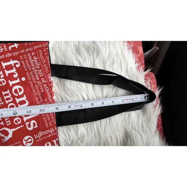 Red and White Lululemon Tote Bag with Black Handles - Image 5