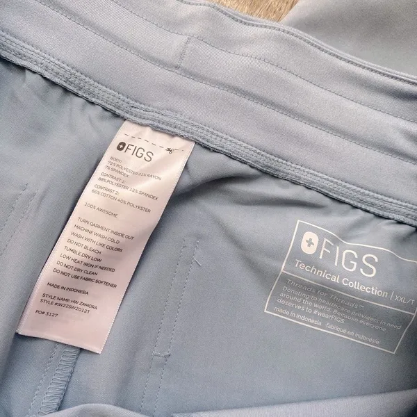 Figs Zamora High Waisted Dusty Blue Joggers Scrub Pants Womens XXL Tall Nurse - Image 10