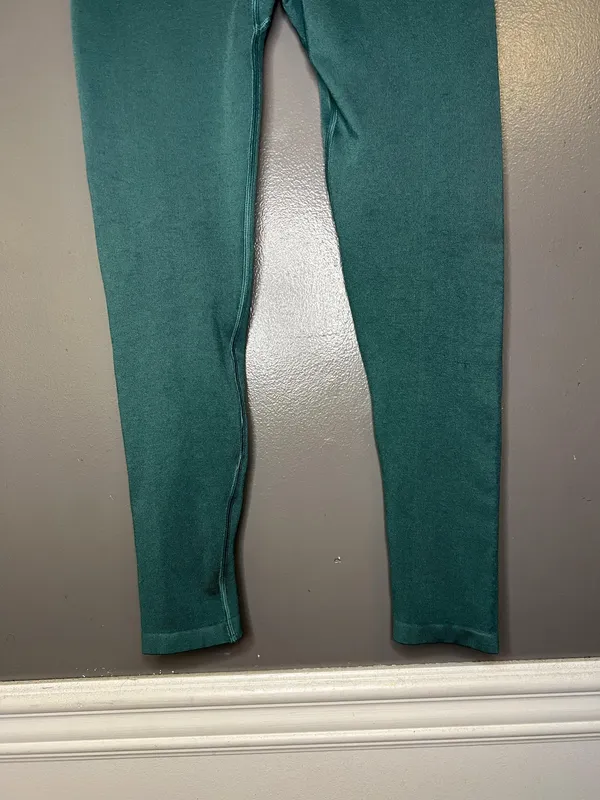 FP Movement Good Karma Leggings Womens M/L Green High Rise Ankle Pants Yoga - Image 3