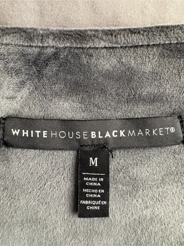 White House Black Market Slate Gray Draped Boatneck Long-Sleeve Top - Image 6
