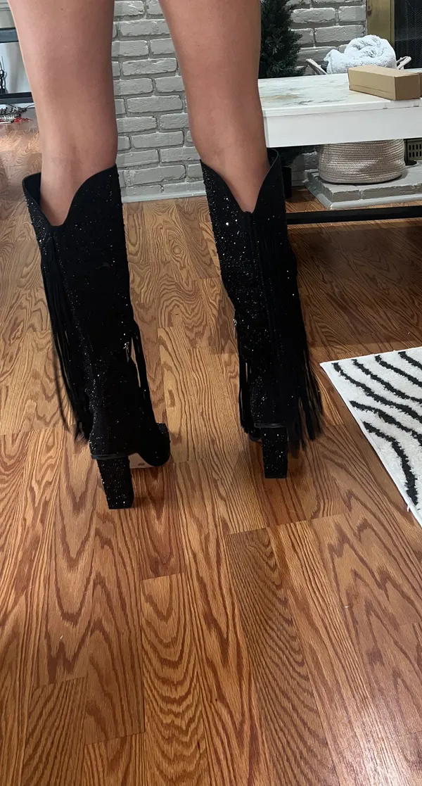 Fringe Tall Bedazzled Boots - Image 4