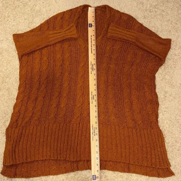Free People chunky cable knit oversized tunic sweater burnt orange size‎ XS - Image 10