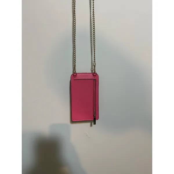 Kate Spade Phone Crossbody Womens Pink Leather Chain Strap Mini Bag Wallet - Image 4