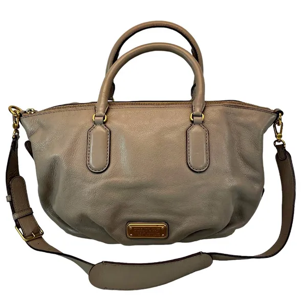 Marc Marc Jacobs Beige Q Legend Satchel Shoulder Bag w/ID Card Wallet Dust Bag - Image 3