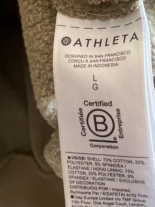 Athleta Olive Green Half-Zip Hoodie size Large‎ - Image 4