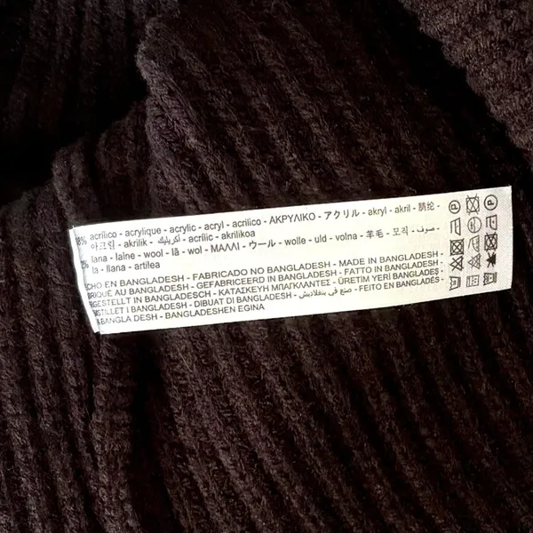 ZARA Wool Blend Solid‎ Black Shaker Knit Pullover Sweater Minimalist Medium - Image 14
