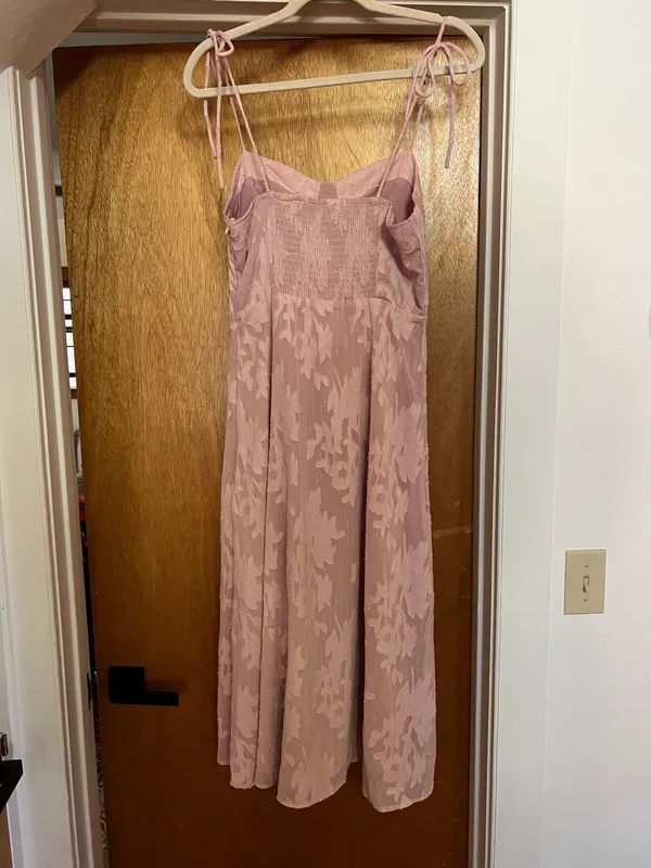 Lulus spaghetti strap pink floral textured dress - Image 5