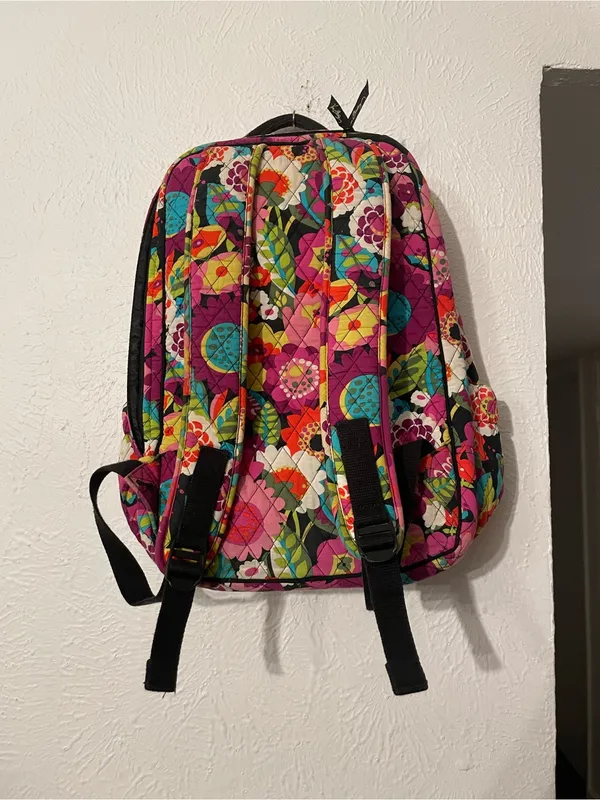 Vera Bradley Floral Quilted Backpack Pink Multicolor - Image 2