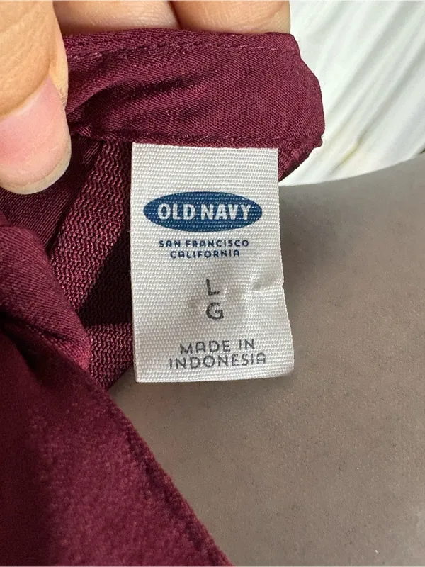 Old Navy Sleeveless V-Neck Bow-Back Shift Dress - Wine Size L - Image 7