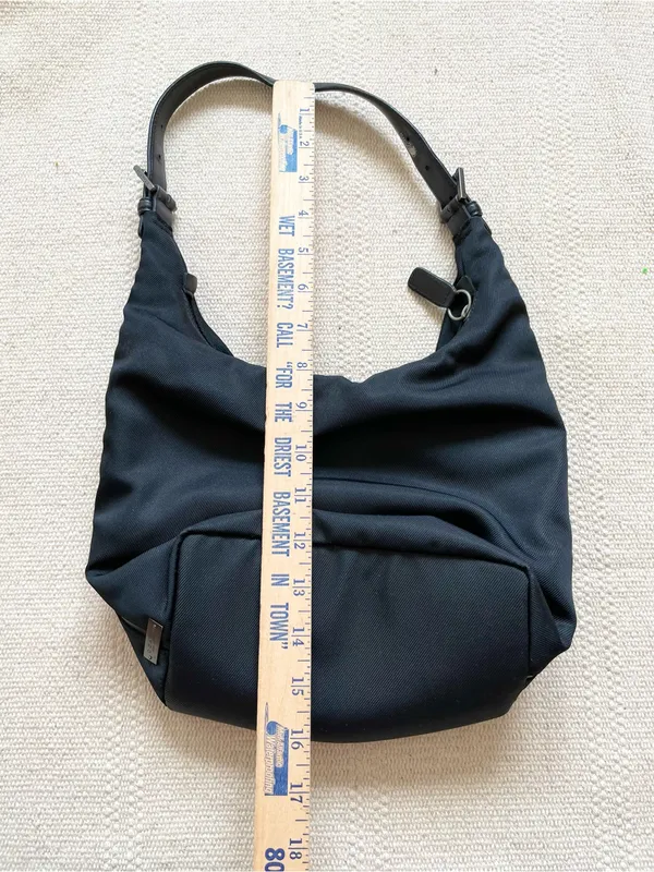 Vintage Coach Mercer Twill Leather Shoulder Hobo Bag 7432 Black Y2K 90s - Image 14