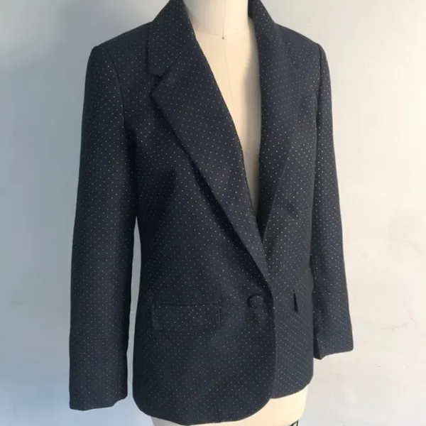 ✨HP✨A New Day Navy & Gold Dot Boyfriend Blazer✨ - Image 4
