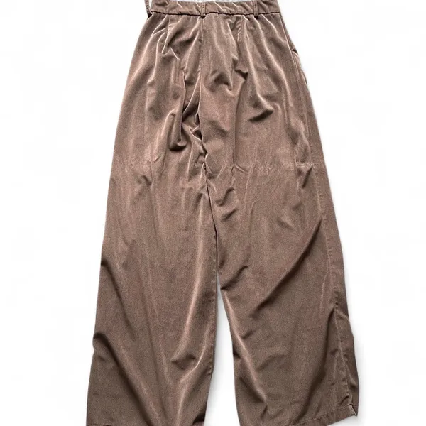 shein brown velvet wide leg pants - Image 2