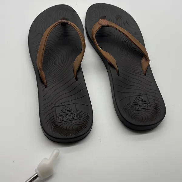 Reef Zen Love Womens Flip Flop Sandals Brown Black Size 8 Comfort Beach Thong - Image 5