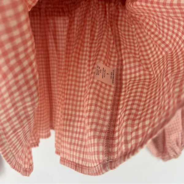 Forever Sunny Smocked Gingham Blouse Petal Pink Balloon Sleeves Peasant Milkmaid - Image 10