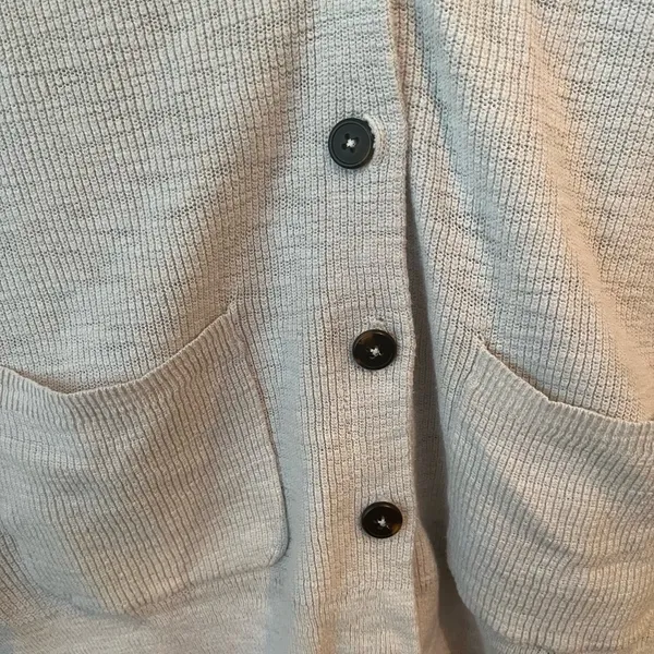 Madewell Gray Waffle Knit Button Front Cardigan Sweater Women’s Medium - Image 3