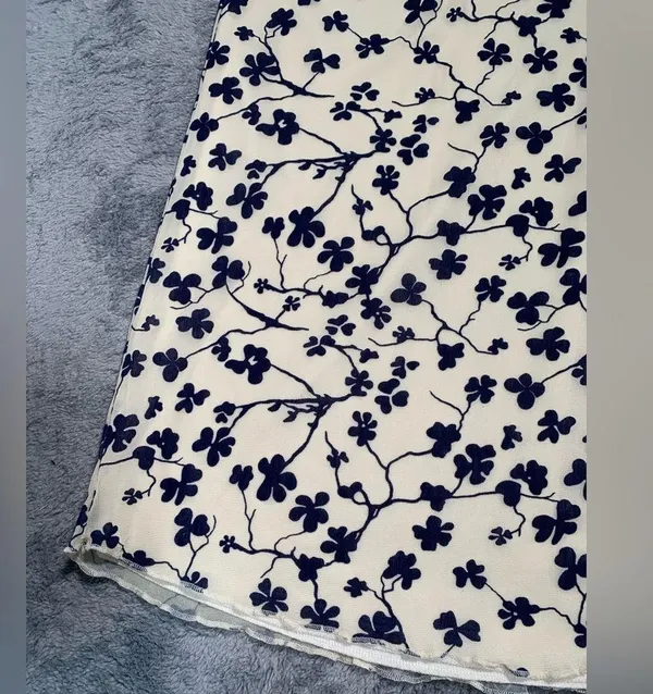 Motel rocks Latika skirt grunge floral flock cream XS - Image 3