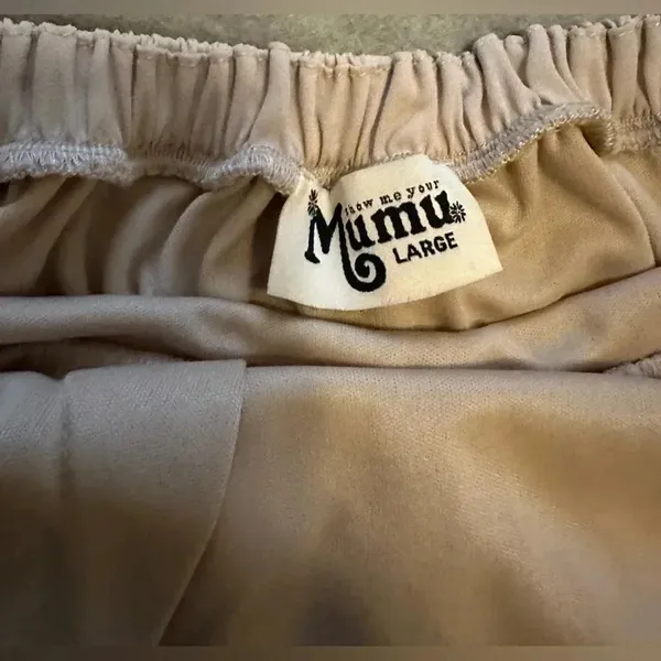 Show me your mumu halter dress tan size L - Image 3
