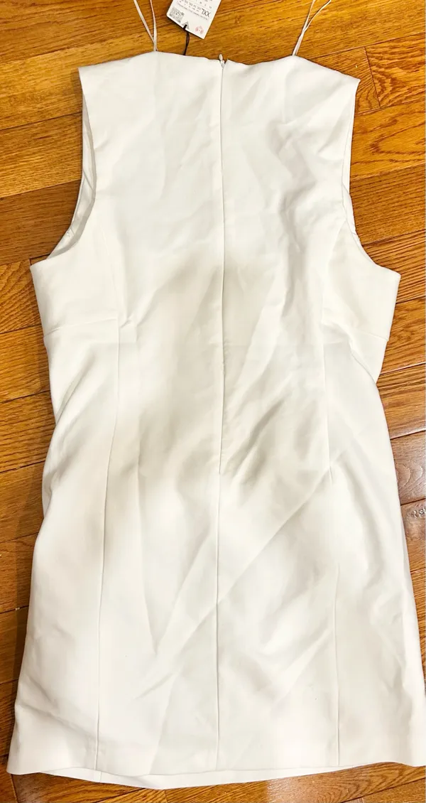 Zara Nwt White Squared Neck Mini Dress Size Xxl - Image 12
