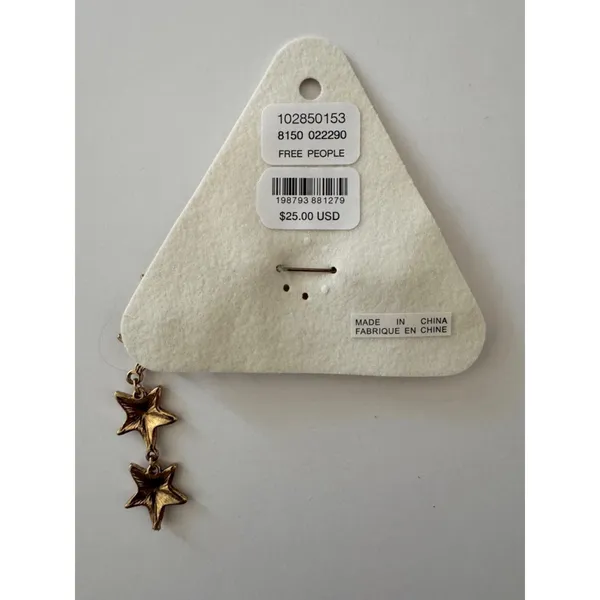 Free People Shooting Stars Brooch Gold NWT - Image 3