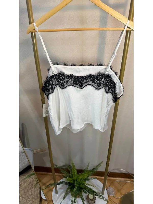 NWT A New Day Cami Top Women’s white Trim Embraided Design - Image 4