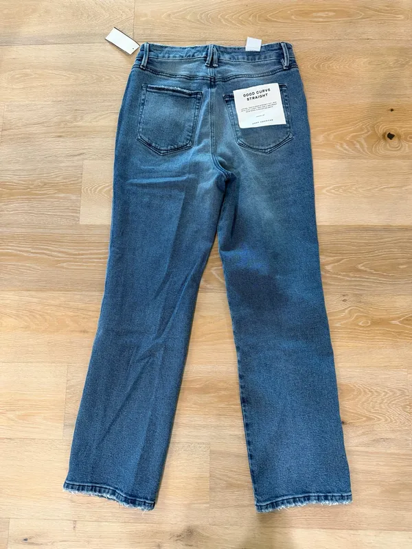 Good American Good Curve Straight Blue Jean 8/29 NWT $155 - Image 6
