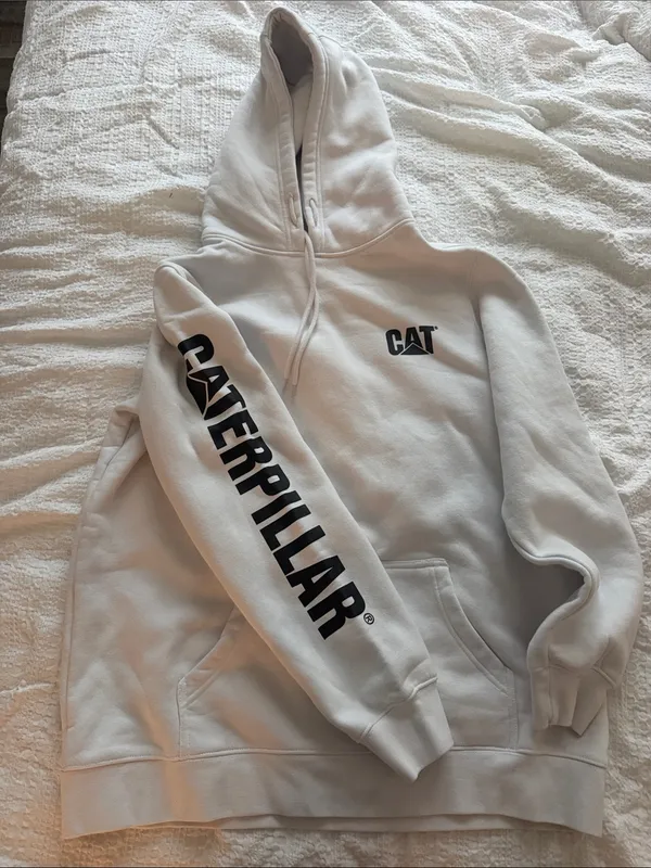 Caterpillar White Logo Pullover Hoodie - Image 2