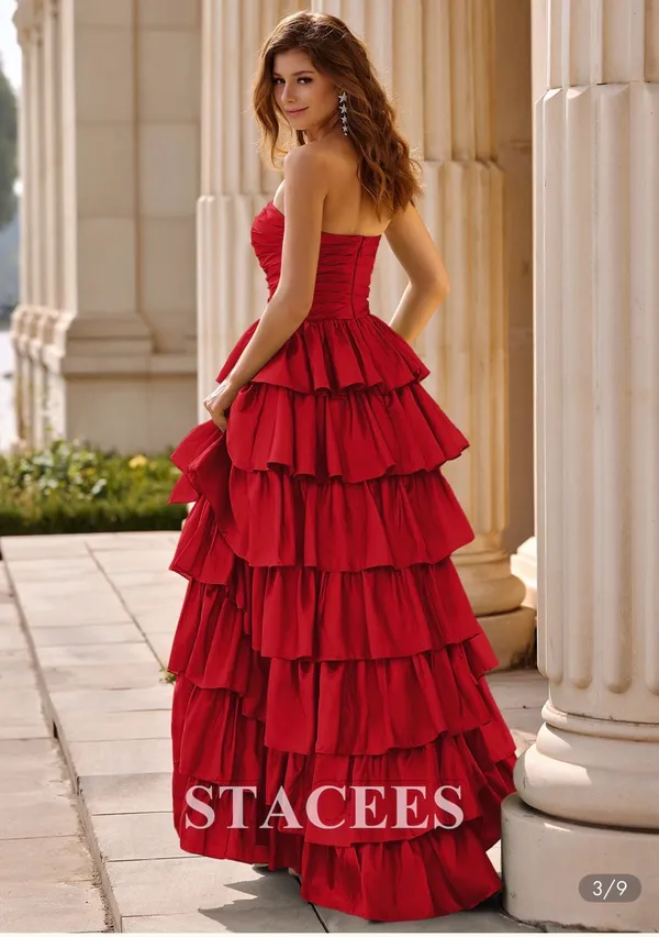 Stacees Prom Dress Red Size 6 - Image 2