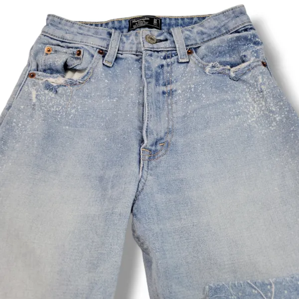 Abercrombie & Fitch Zoe Natural Rise Ankle Straight Jeans Size 24/00s 23x25 Blue Denim Pants - Image 3