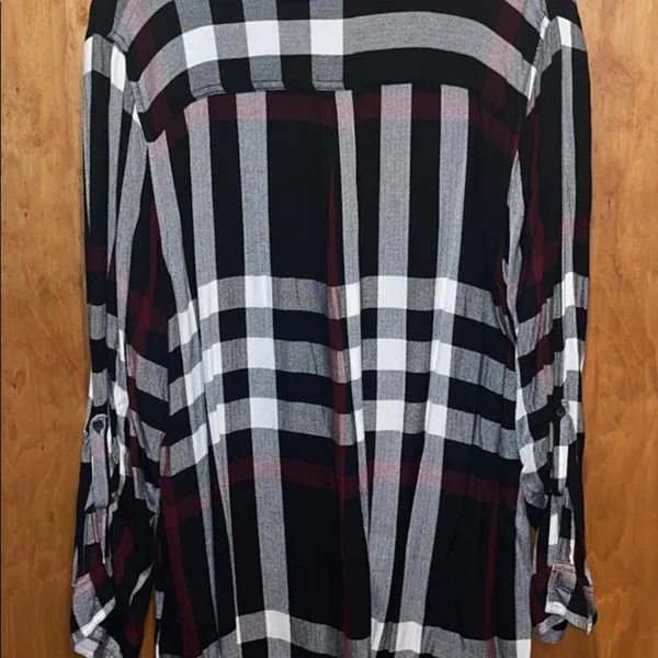 Plaid Button Down Black Size 1X - Image 2