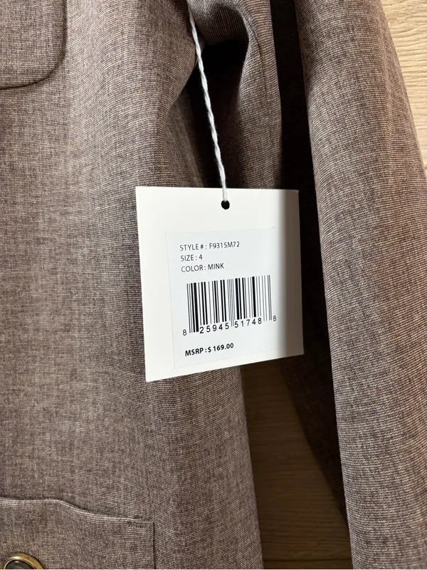 Gustavo Arango Collarless Menswear Style Blazer Jacket Size 4 Brown - Image 9
