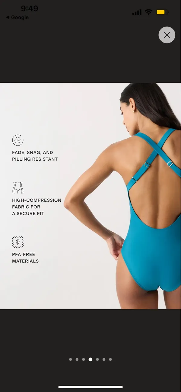 New Quince Italian Cross-Back One-Piece Swimsuit in Blue Size Medium MSRP $49.90 - Image 7