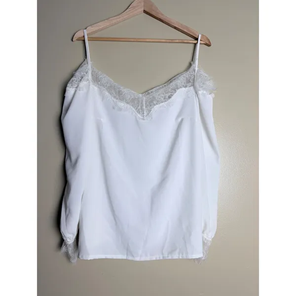 Women's Cold Shoulder Blouse S White Lace Long Sleeve Fairy Romantic Party Night - Image 4