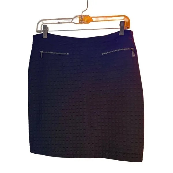 Laundry By Shelli Segal Women’s Black Quilted Zipper Pocket Skirt Size 10 - Image 2